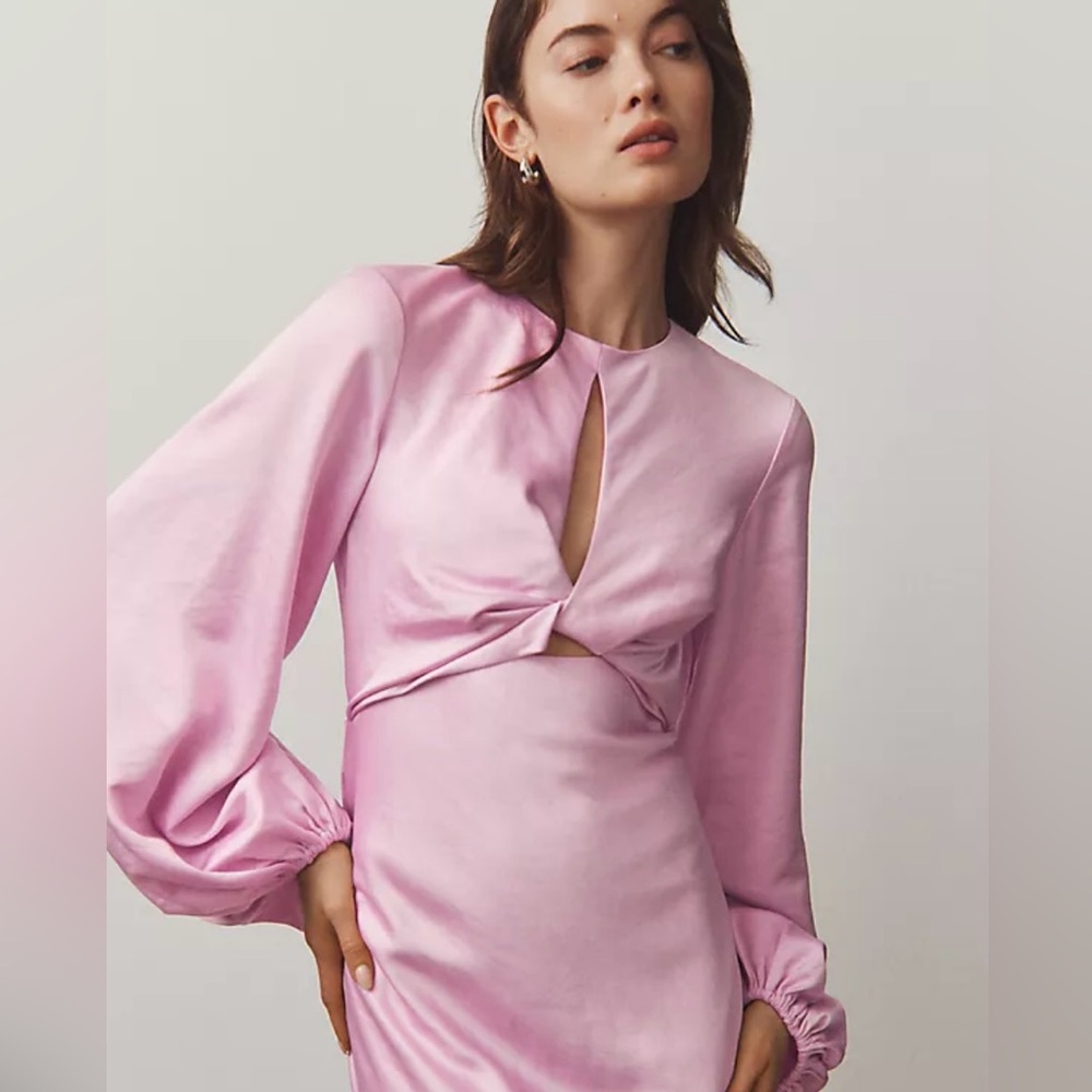 Significant Other Demi Backless Pink Satin Dress